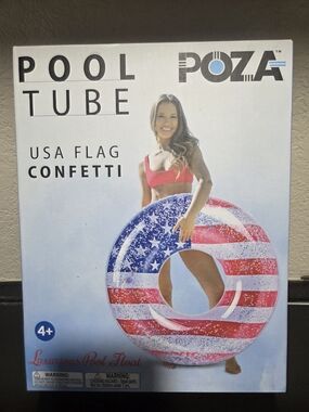 USA Flag Confetti Pool Tube - Red, White & Blue